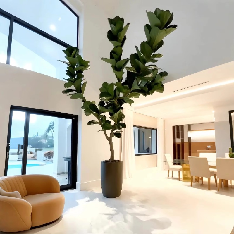 인공 식물 실내 화분 인공 나무 피들 리프 피그 나무  - Ficus Lyrata Tree 리뷰 및 가격