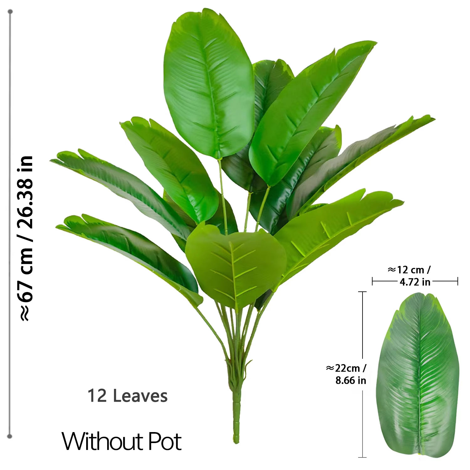 67-112cm 인조 식물 대형 열대 야자수 가짜 바나 - Ficus Lyrata Tree 리뷰 및 가격