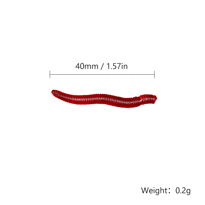 CIBO 50pcs-인공 레드 웜 소프트 루어 40mm - Aglaonema Red 리뷰 및 가격